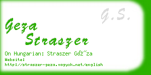 geza straszer business card